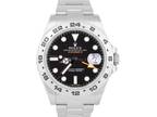 Rolex Explorer II 42mm BLACK Orange Stainless Steel GMT Date Watch 216570