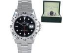 MINT 2001 Rolex Explorer II 16570 Stainless Steel Black Dial GMT 40mm Watch Box