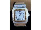 CARTIER SANTOS GALBEE 18K TWO-TONE 29mm AUTOMATIC WATCH.