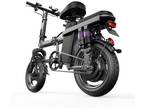 Adults Grey Ebike 500W Peak Folding 48V 13AH Electric Gray Bike 25 MPH 30 Mile