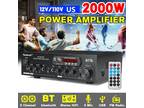 Sunbuck 2000W 2 Channel Power Amplifier bluetooth 5.0 Stereo Audio Amp Home FM