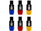 6 Pack 4 Pole Speakon Male Plug Speaker Conductor Audio Cable Connector Adapter