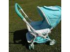Vintage Graco Baby Stroller Buggy Teal White Pastel Gorgeous!