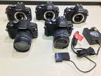 LOT OF 5: OLYMPUS EVOLT E-420 10.0MP DIGITAL SLR CAMERA - (2x) w/ 14-42mm LENS