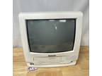 Panasonic PV-C1332W 13" White Omnivision CRT TV VHS VCR FM Radio Combo - Tested