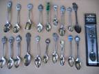 20 souvenir spoons , Germany ,Australia , Portugal , U.S. , Kapok Tree