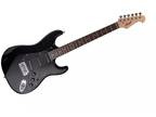 Monoprice Indio Cali Classic Electric Guitar - Black, With Gig Bag