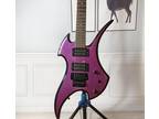 Custom Solid Purple Electric Guitar Special Shape HH Pickup Floyd Rose Fretboard