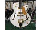 Factory G6136 Falcon Electric Guitar Jazz Hollow Body HH Pickup White Fast Ship