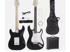 39" Full Size Black Electric Guitar with Amp,Case,Accessories Pack Beginner
