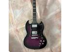 Purple SG Electric Guitar Flame Maple top solid mahogany chrome plated hardwareH