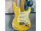 ST Electric Guitar Yellow Relic Alder Body Solid Body Maple Fretboard Fast Ship