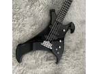 Black 4 String Electric Bass Guitar Solid Body Maple Neck Chrome Part in Stock