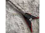 4 Strings Solid Body Electric Bass Guitar Black Arrow V Shape Chrome Hardware