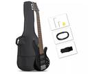 Glarry 44 Inch GIB 6 String H-H Pickup Laurel Wood Fingerboard Electric Bass Gui