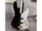 Black and white Jazz 4 Strings Electric Bass Basswood Body Maple Neck Finished