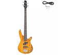 Right Hand 4 Strings Electric IB Bass Guitar Basswood Guitars Transparent Yellow