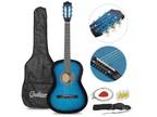 Acoustic Guitar Beginners w/Guitar Case, Strap, Tuner & Pick Steel Strings Blue