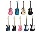 30" 38" 39" Beginners Acoustic Guitar With Guitar Case Strap Pick Wooden