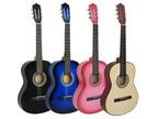 Beginners Acoustic Guitar With Guitar Case Strap Pick Wooden 30" 38" 39"