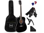 Best Choice Products 41in Full Size Beginner All Wood Acoustic Guitar Starter...