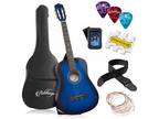 OPEN BOX - 38-inch Beginner Acoustic Guitar Package - Blue
