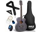 Pyle Beginners 6-String Acoustic Guitar - 36" Cutaway Body w/ Accessory kit