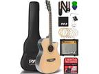 Cutaway Acoustic Electric Guitar and Amp Kit, 4/4 Scale Spruce Wood Steel String