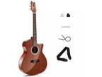 41'' Full Size Acoustic Guitar Sapele Grand Auditorium Cutaway Guitar with Strap