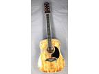 Finish Crack-Oscar Schmidt OG2SM Spalted Maple Dreadnought Acoustic Guitar R9053