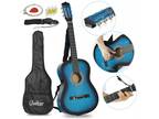 38" Compact Beginner Acoustic Guitar with Guitar Bag Strap Pick Multi Color Kids