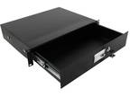New 19" Rack Mount 2U Steel Plate DJ Drawer Equipment Cabinet Locking Lockable