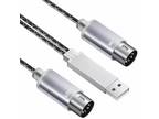 MIDI Cable Havit 5 Pin MIDI to USB Cable MIDI Interface in-Out to USB Convert...