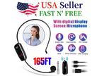 NEW 165FT Range UHF Wireless Microphone Headset Mic System+Digital Screen Speech