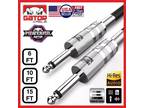 1/4” to 1/4” Male Mono Plug Cable Wire Cord Guitar Bass Instrument DJ Mixer