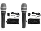 2 Rockville RMP-XLR Dynamic Cardioid Pro Microphones + 10' XLR Cables+2 Clips