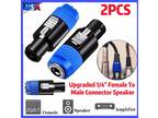 2PCS Speakon to 1/4 Adapter Hocauvion Speakon Male to 1/4" TS Female Converter