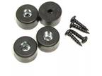 (4 PACK) PENN ELCOM 9101Y Amp / Case / Cabinet Rubber Feet - Bumper 7/8" X 1/2"