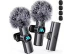 Leettus 2pcs Lavalier Wireless Microphone for iPhone iPad, YouTube, TikTok, Vlog