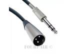 2 Pack - 6ft XLR 3-Pin Male to 1/4" Stereo TRS Shielded Microphone Mic Cable