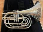 Besson Marching French Horn Mellophone - Silver Finish