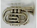 E.F. Durand Silver Pocket Trumpet with bag (Nice!)
