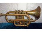 1884 A. Hilleron Paris Brass Cornet Trumpet - RARE