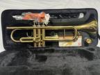 Gold Beauty Mendini By Cecilio Bb Trumpet w/Case & Bundle - ULTRASONIC CLEAN