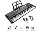 Black 61 Key Music Electronic Keyboard Electric Digital Piano Organ w/Stand