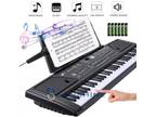 Digital Piano Keyboard 61 Key - Portable Electronic Instrument with Stand & Mic
