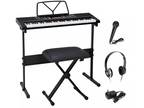 Electronic Keyboard Piano with Stool, Headphones, Microphone,Stand Play Music