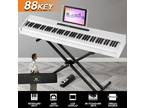 Full Size 88Key Semi-Weighted White Digital Piano Electronic Keyboard StandPedal