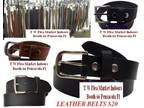 Leather Men's Belts Removable Buckles 100% Premium Leather
