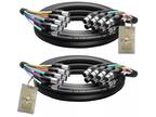 FAT TOAD (2 PACK) XLR Snake Cable 8 Channel 10FT Patch Multicore Pro-Audio 3-Pin